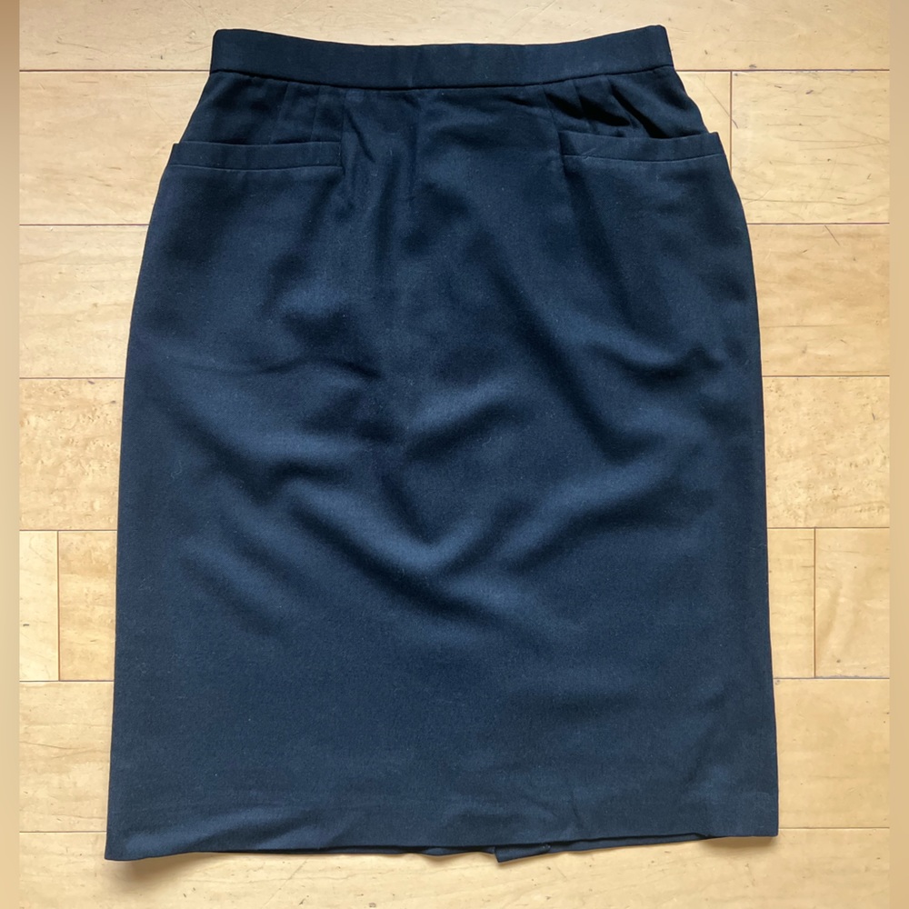 EVAN PICONE Vintage Black Wool‎ Pencil Skirt, Size 10, lined, classic, career